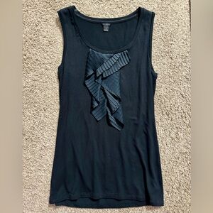 Ann Taylor Black Frilly Tank - Small